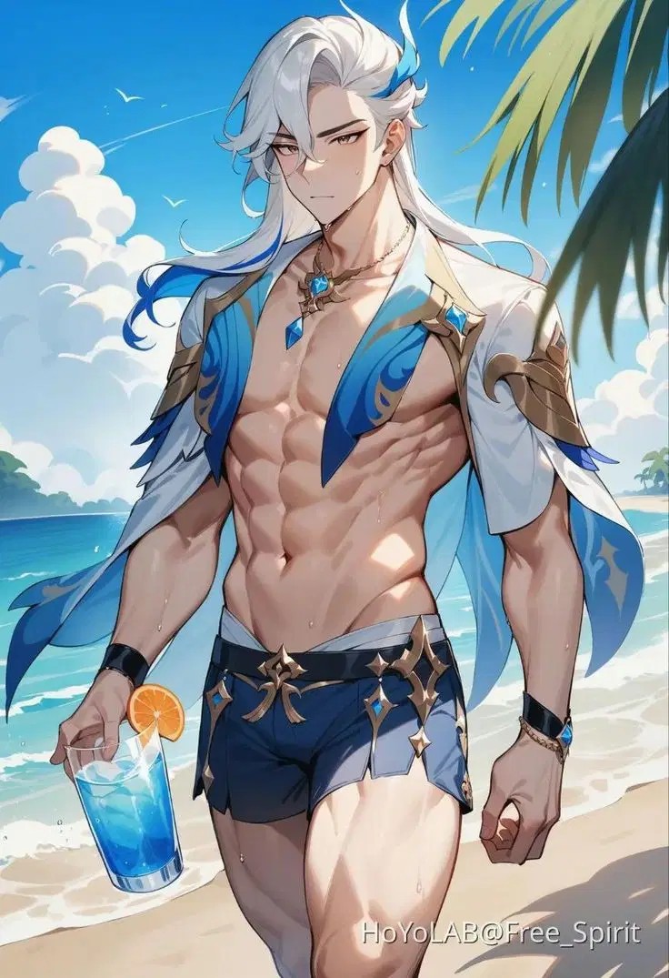 JudgeFontaine's tweet photo. @FrostmoonH69 "¡Oh! Lo lamento querida Arlecchino, es inevitable ya que vinimos juntos a la playa. Ten te traje un refresco." https://t.co/fvdqlHW7Xi