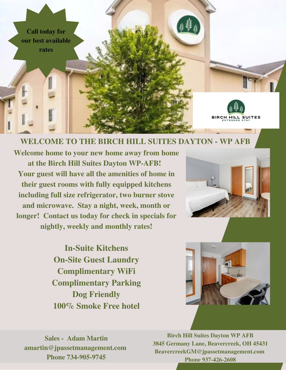 Looking for extended stay hotel options or know someone who is?

Contact Chamber member Birch Hill Suites for more information!