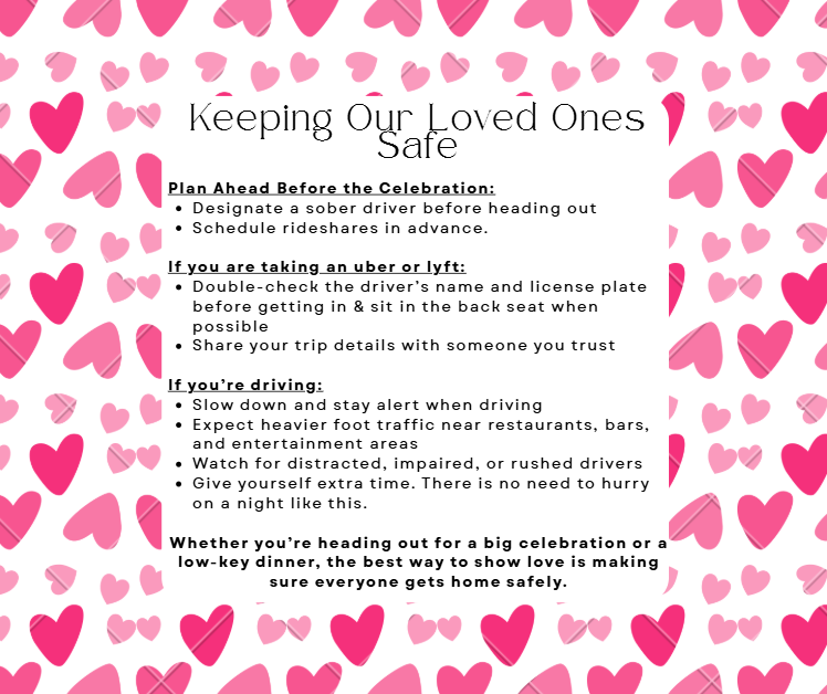 ScalliMurphyLaw's tweet photo. With Valentine's Day right around the corner, everyone has the ones they love most on their mind. The best way to spread the love is to focus on keeping you and your loved ones as safe as possible. Here are some tips to stay safe in general, but especially this Saturday❤️ https://t.co/rygrWH9DXC