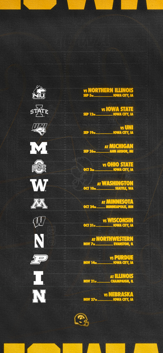 HawkeyeFootball's tweet photo. Time to clean up your phone 📱
 
2026 Schedule wallpaper is here! https://t.co/fYgZNnGQB2