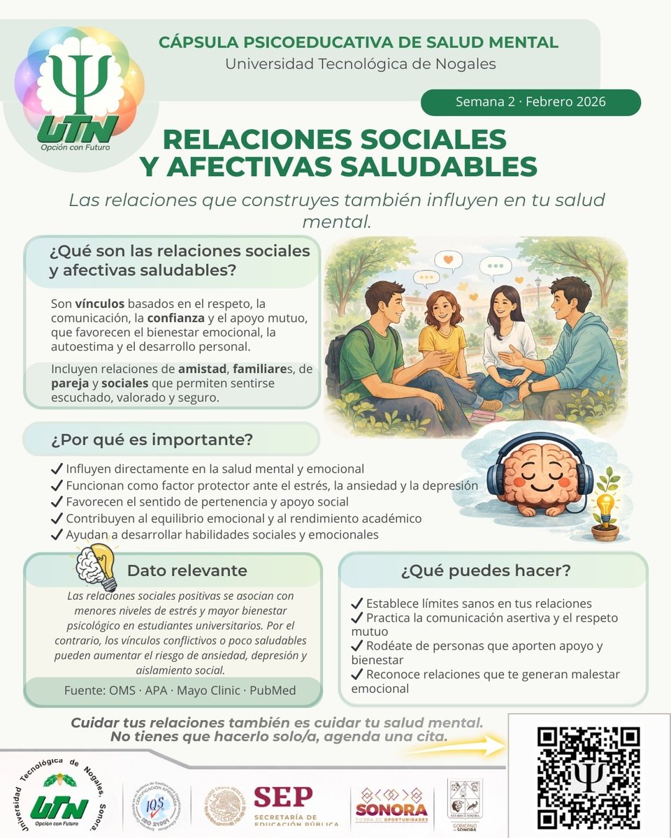 🎥💙 La UTN, a través del CIOP, comparte cápsulas semanales con información para tu bienestar emocional.
📅 Espéralas en nuestras redes.
#SOMOSGRAJOS
#UTN