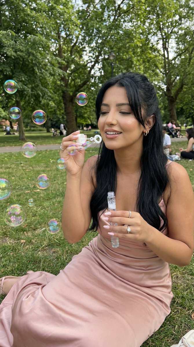 Photoreal Lifestyle Portrait in Bubble Park Prompt example 2
