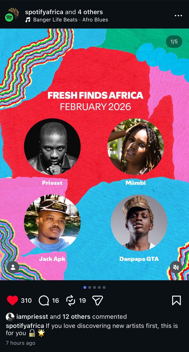 ⭐️ Spotify Fresh Finds Africa 
February 2026

• Danpapa GTA - Ikeja (No Go Thief)

Licensed and distributed by <a href="/WTS_Label/">WeTalkSound Label</a>