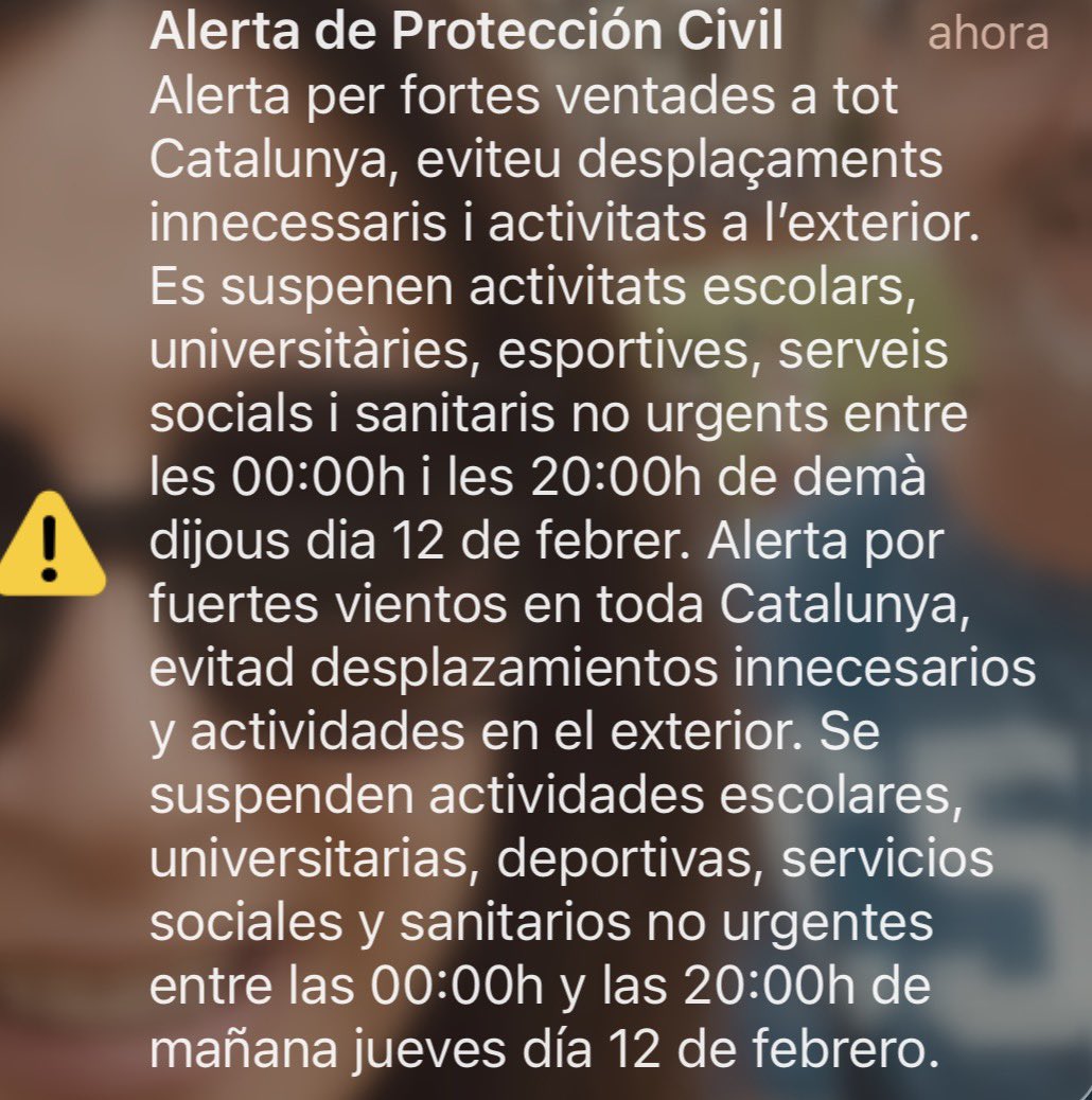 Me acaba de saltar la alerta de Protección Civil