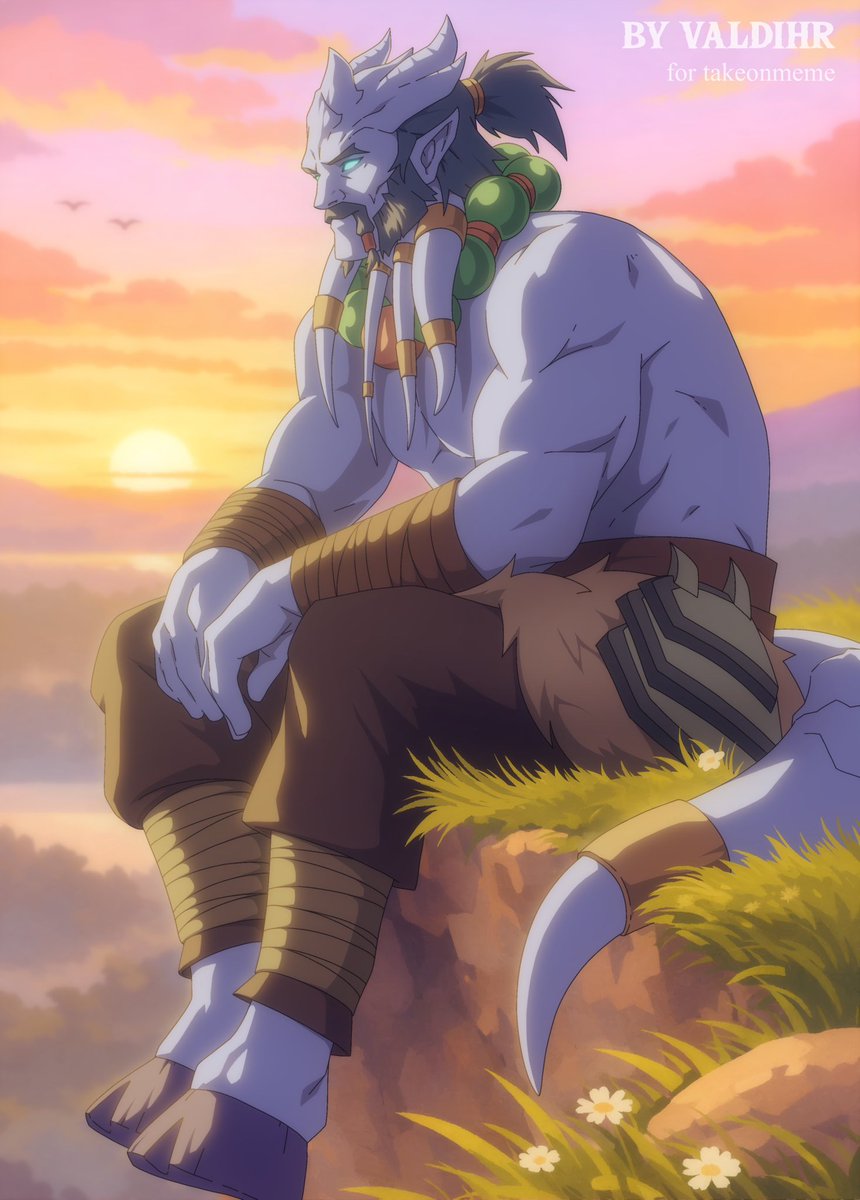 Just a draenei enjoying a serene sunset 🌅