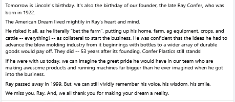 Confer Plastics, Inc. tweet media