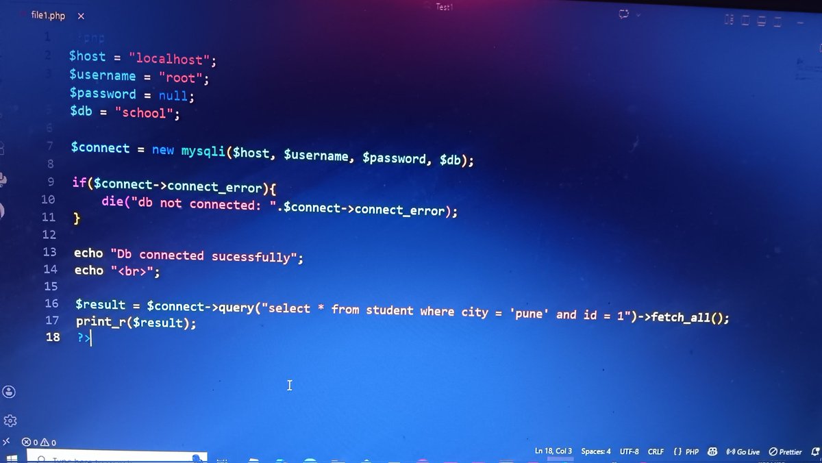 MdSahil_Islam's tweet photo. Day: 10 of PHP learning 
In my PHP learning  journey today I learned:

-Insert data in table(MySql)
-Get, search, update and delete data
-Connecting Php with MySql Db and fetch data

Good night ...🌙
#php #MySql #backenddevelopement https://t.co/BkJdfbcXXd