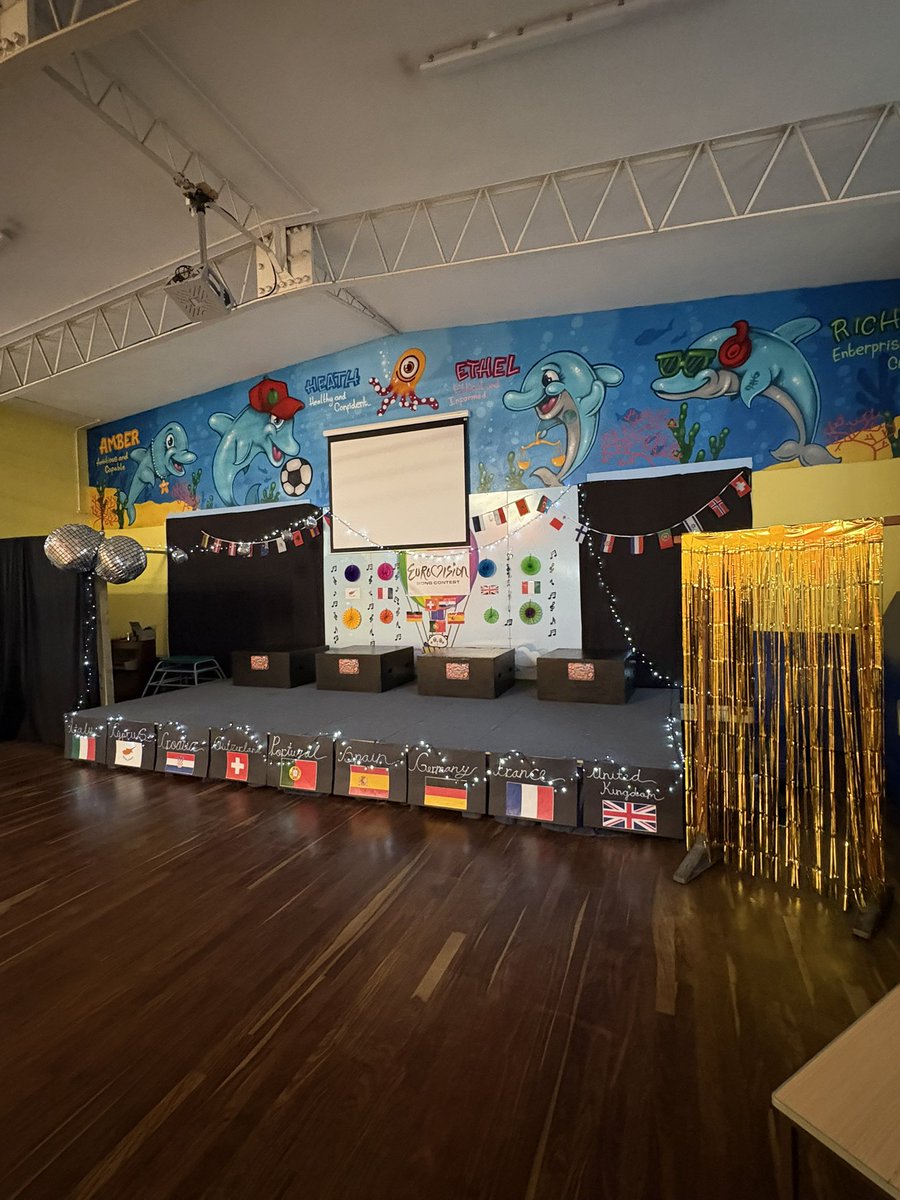 ClwydPrimary's tweet photo. Tomorrow , @Eurovision comes to Clwyd! 9 countries are ready, the stage is set, all that is left to do now is sing their hearts out! 🎤 😀 https://t.co/EhCzHHOfT1