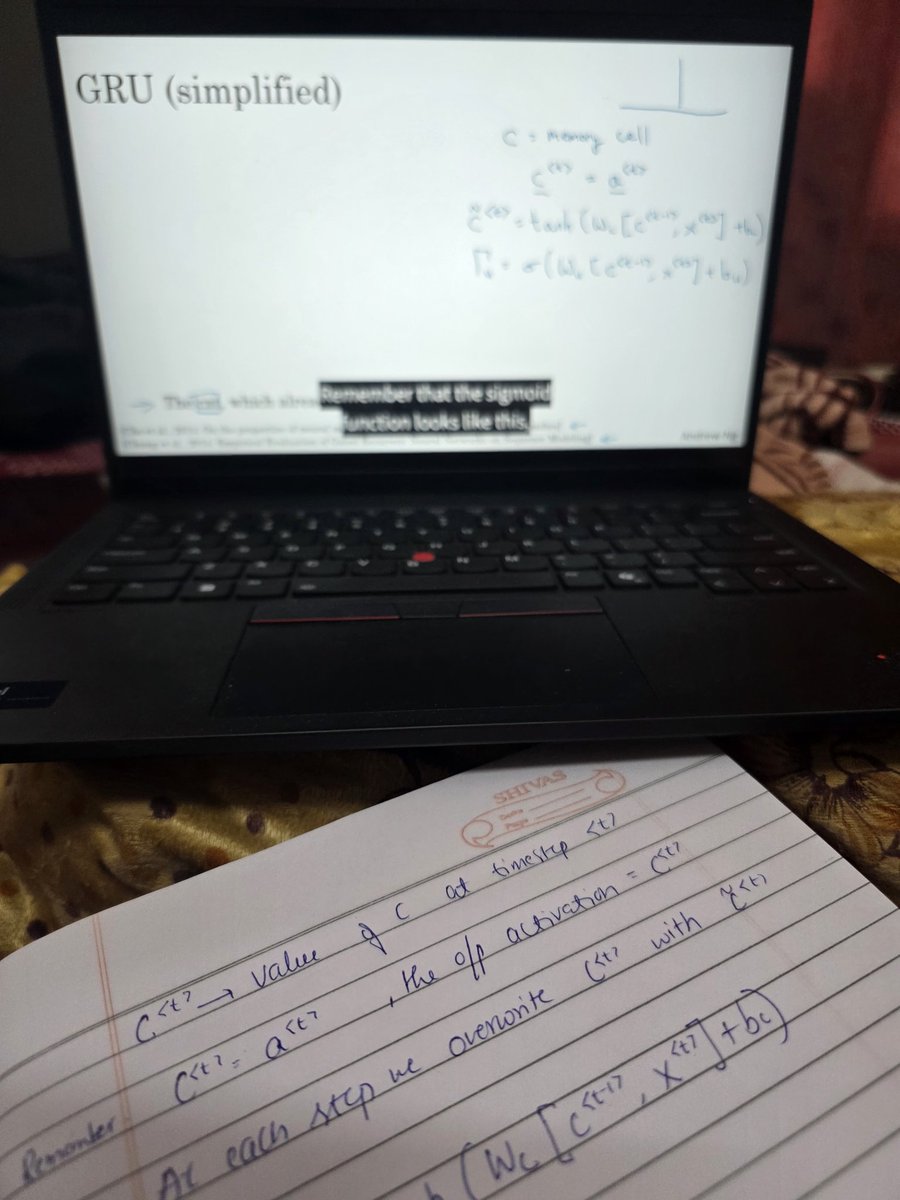 rishiiiiiiii06's tweet photo. Day 65 
- gradient clipping 
- gated recurrent unit (gru)
- How gru solves the problem of vanishing gradient
-candidate vs final memory 
-long short term memory 
-intuition of each gate is lstm (forget , update and output gate)
#MachineLearning 
#DeepLearning 
##BuildInPublic https://t.co/6D2wbtS9Mf