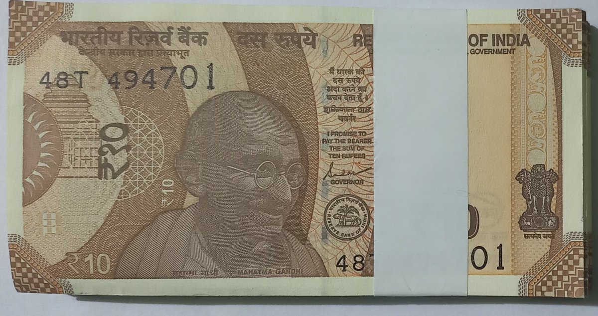 Got to know that various banks today were distributing 10 ₹ currency notes to customers

They were being distributed as 50 notes per customer in my city, Don't know about other cities

Very good direction given by RBI to banks as 10 ₹ gaddi was being sold at 40% premium