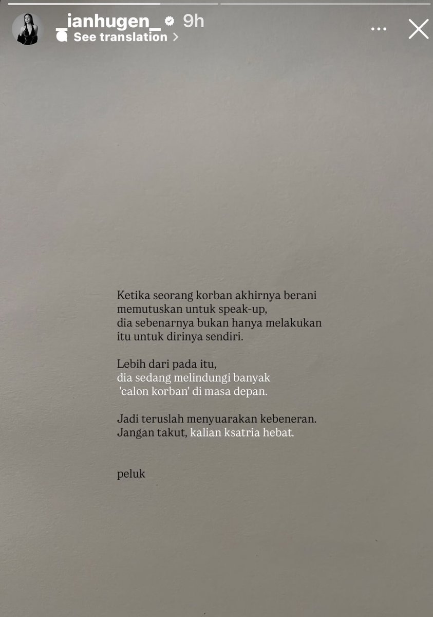 syasyasdfghj's tweet photo. @aarummanis apapun nanti prosesnya, thank you kak udah berani speak up at the very first place and sorry for what youve been going through. you stand for all women and victims. sending our warmest hug to you🤍 https://t.co/l5RZ8QFwu1