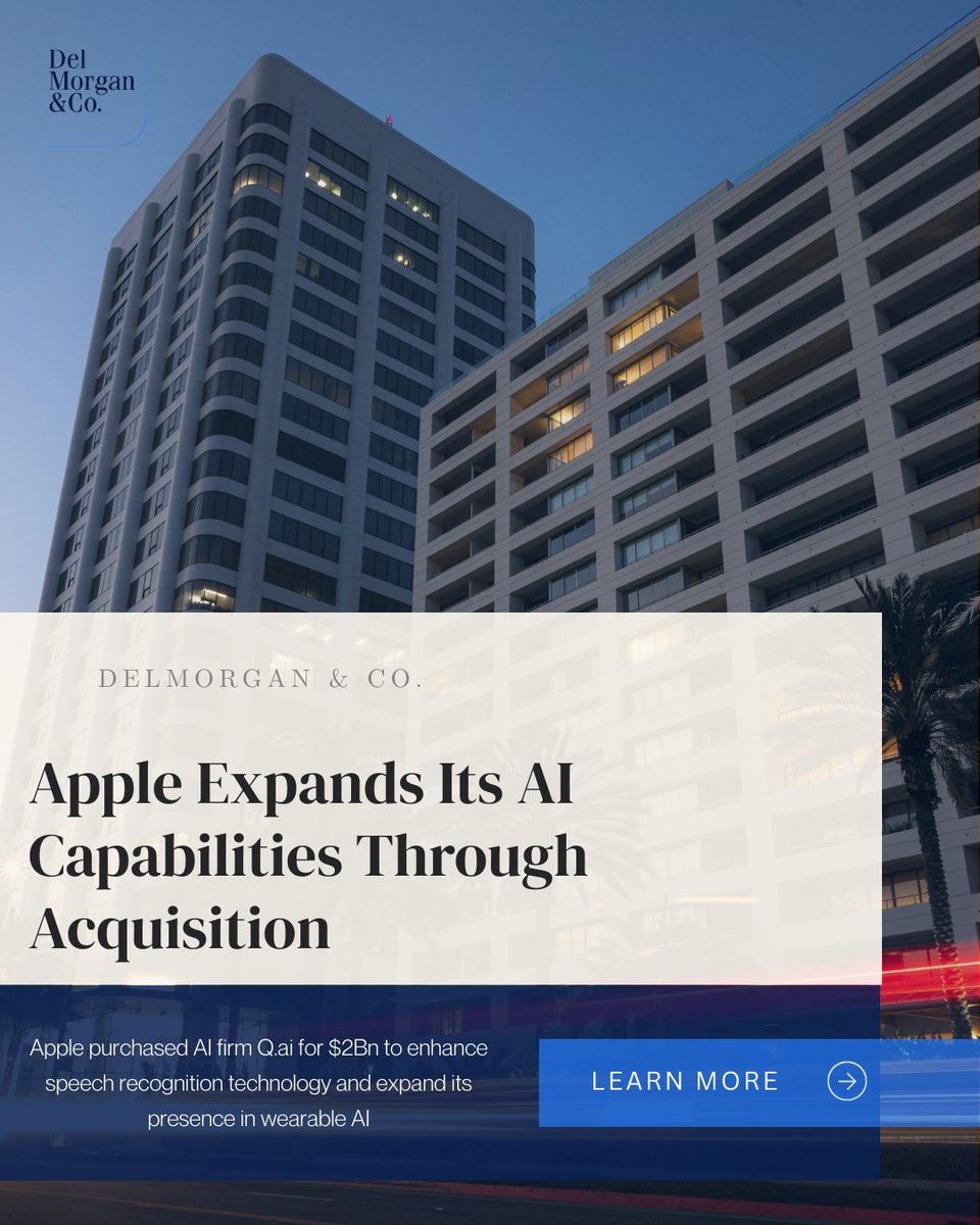 delmorganco's tweet photo. Apple’s acquisition of AI firm https://t.co/bBMCUIoCEV supports its investment in speech recognition and wearable technology development. The deal reflects ongoing competition among technology companies to expand AI capabilities
#Apple #AI #Technology #Innovation #DelMorgan
Explore more: https://t.co/hSDbtg4kN5
