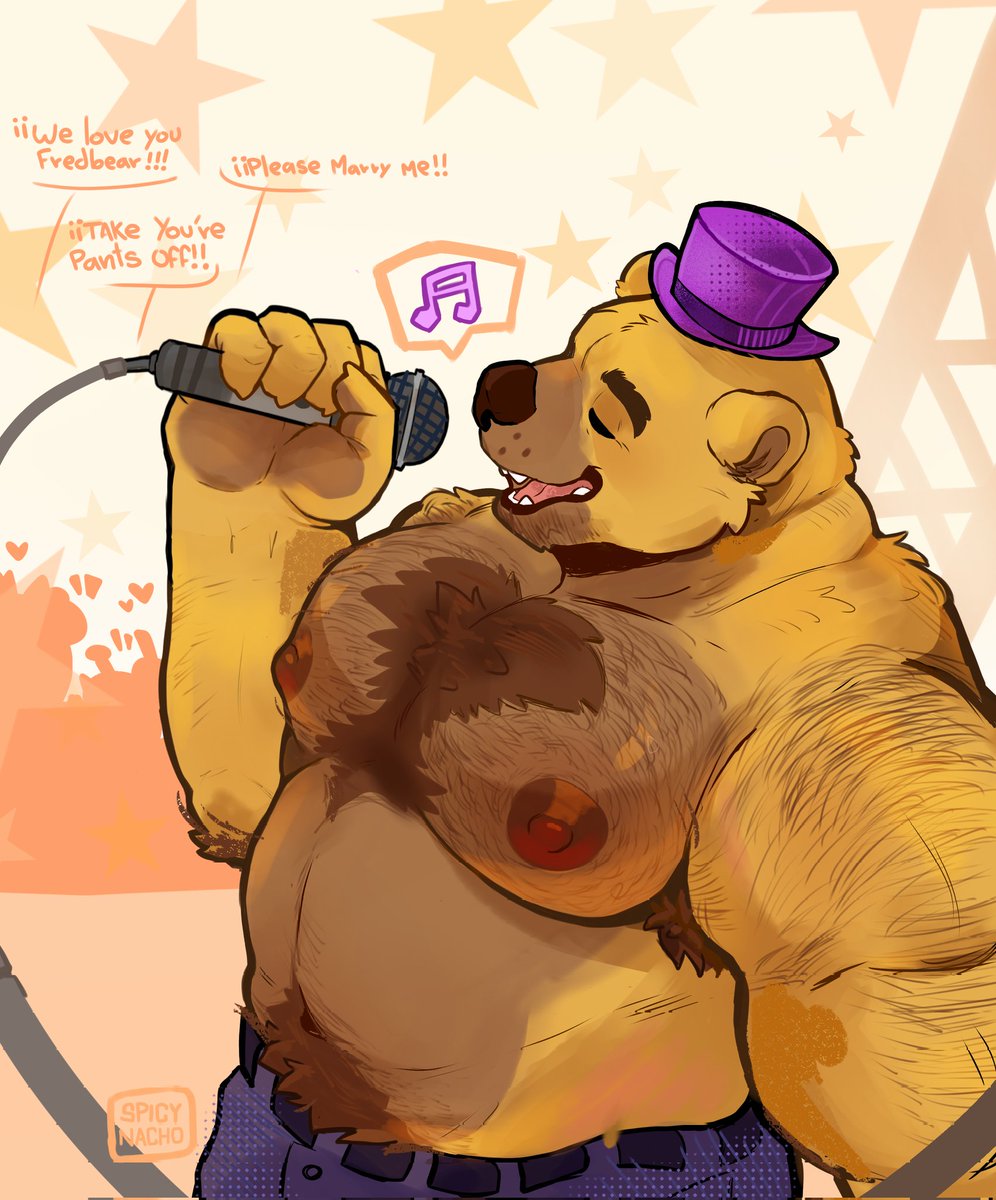 spicy_nacho25's tweet photo. His past glory days may be over, but Fredbear is always ready to look good for his new adult audience. #FNAF https://t.co/Uus5DMHywl