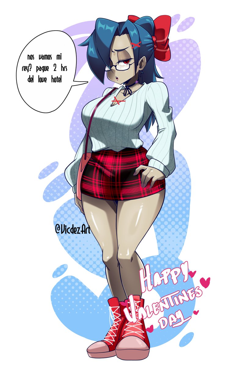 me pondré a trabajar en las comisiones de algunos nuevos clientes por lo que me perderé otros días mas. les dejo el especial de san valentin. #skullgirlsfanart #skullgirls #ValentinesDay #valentine #fanart