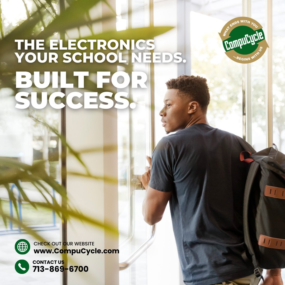 CompuCycle's tweet photo. The right technology removes barriers to learning.
From classrooms to campuses, we help schools source reliable devices that are ready for real-world use—without stretching already tight budgets.

#EducationalTechnology #HigherEdProcurement #EdTech #CompuCycle https://t.co/GXa631Xb1u