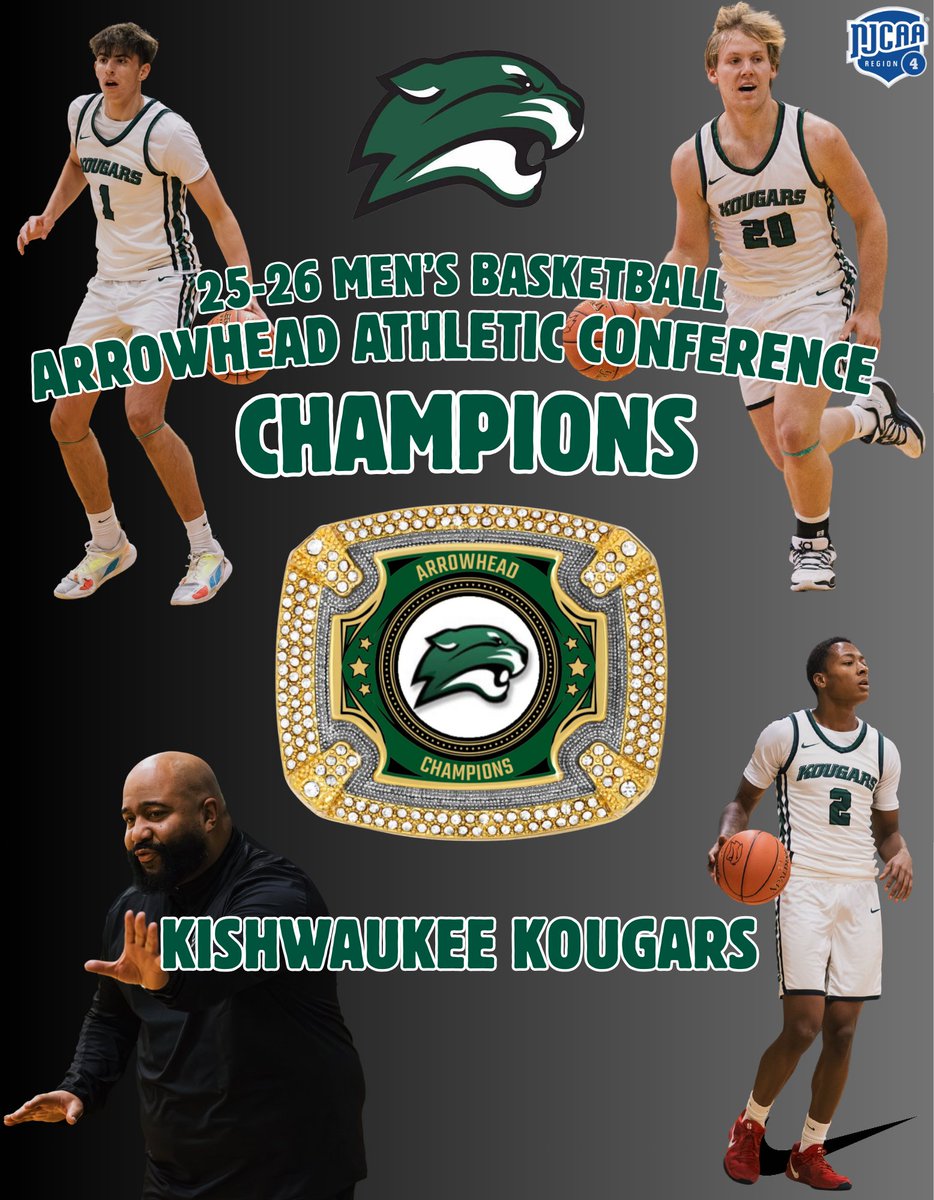KISHWAUKEE COLLEGE IS YOUR 2025-2026 ARROWHEAD ATHLETIC CONFERENCE CHAMPS!!!