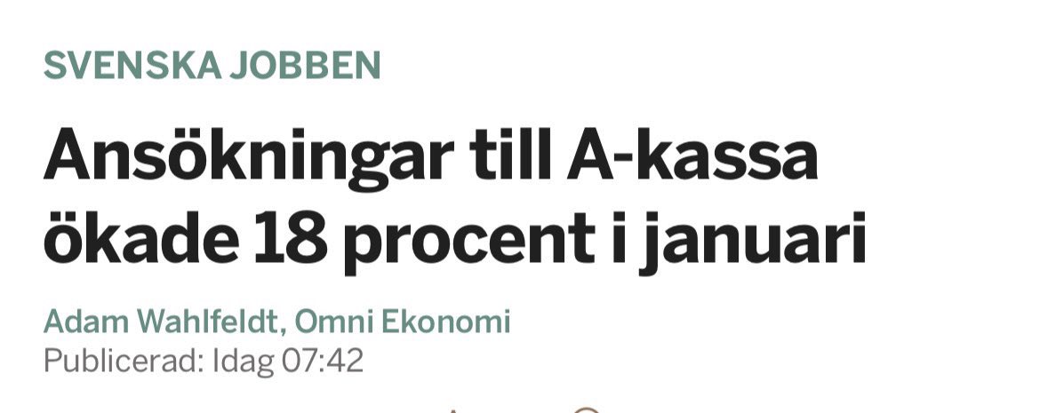 Tobiasgerdas's tweet image. En av de viktigaste uppgifterna för en ny regering är att pressa ner arbetslösheten och få fart på tillväxten.