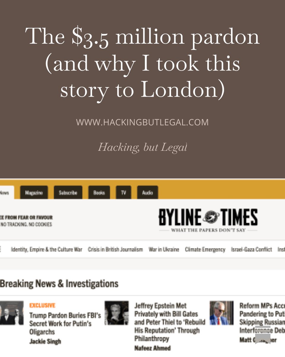 You might have noticed fewer posts from me lately. That's because for the last few weeks, I've been tracking a story that was too sensitive, and frankly too dangerous, to publish without the backing of a major institutional partner.

hackingbutlegal.com/p/the-35-milli…