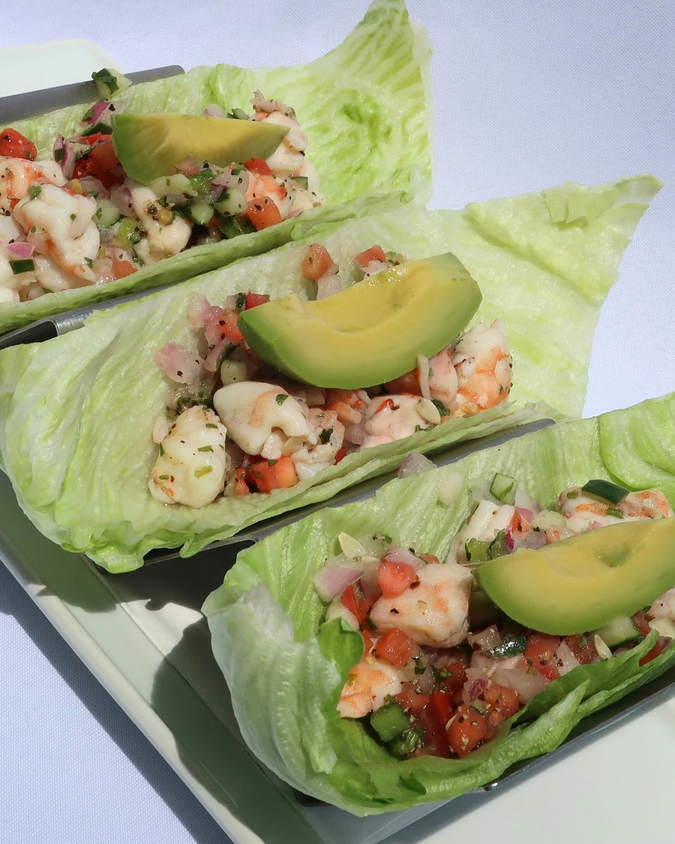 It’s a beautiful sunny day ☀️ Come enjoy our refreshing Ceviche Lettuce Wrap!
Cold, citrus-marinated shrimp tossed with cucumbers, tomatoes, jalapeños, and red onion, topped with fresh avocado.

#OrangeBeachAL #FoleyAL #GulfCoastEats #OrangeBeachRestaurants #FoleyRestaurants