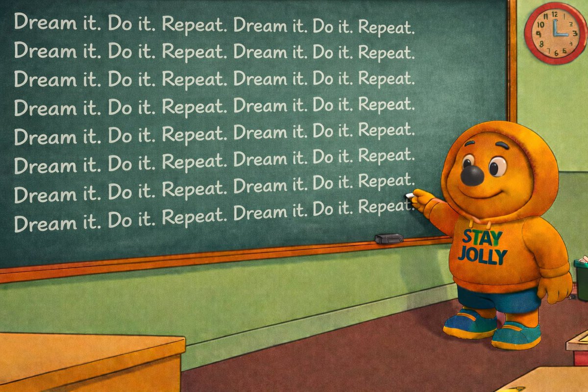 jolly_jackoVF's tweet image. Dream it.
Do it.
Repeat. 📚✨

Success isn’t complicated — it’s commitment on repeat.

#StayJolly #DreamDoRepeat #DailyMindset #ConsistencyWins #SmallStepsBigResults #KeepGoing #GrowthHabits #MotivationDaily #DisciplineDaily #ChalkboardMotivation #LevelUp #SuccessRoutine