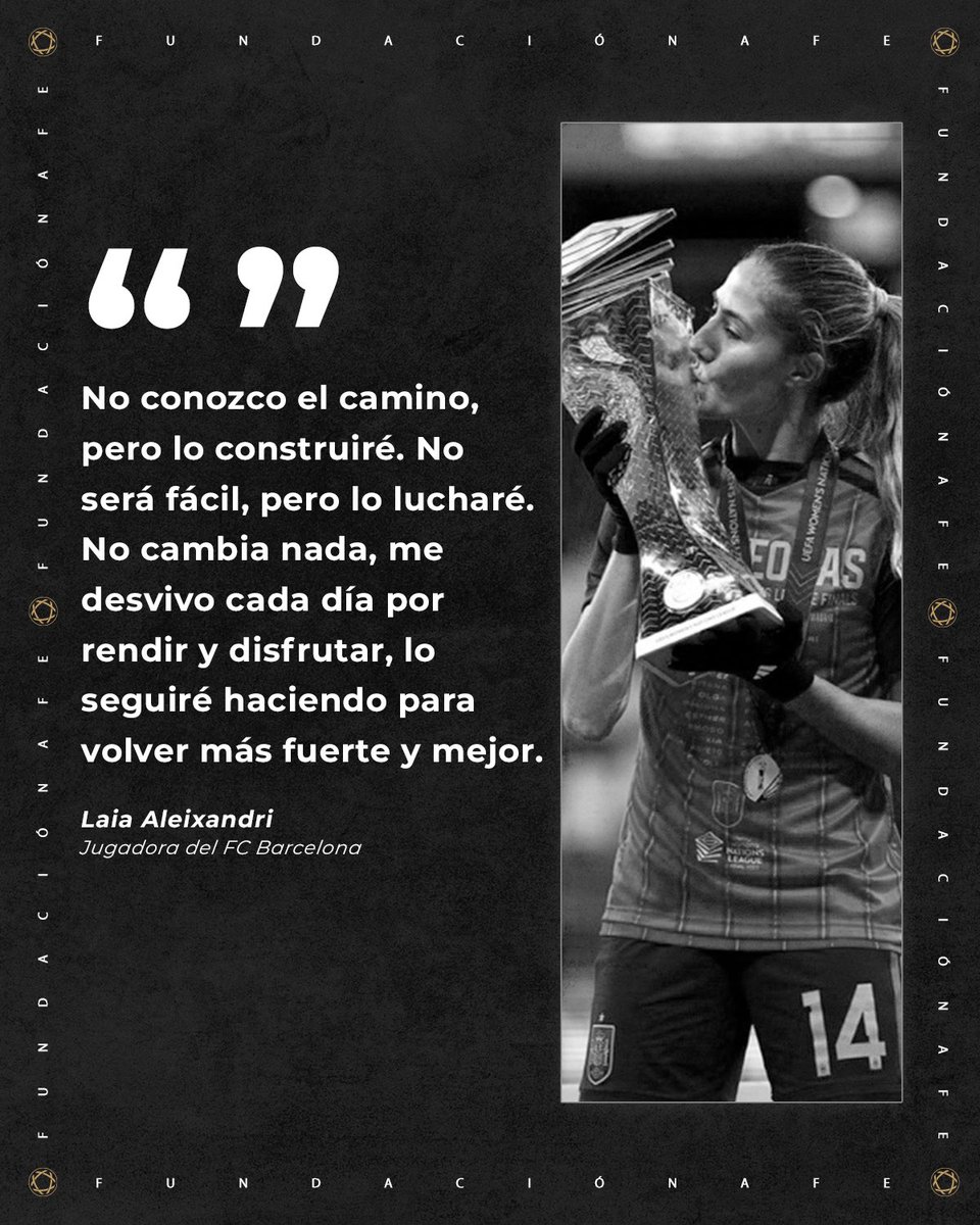 💬 “No conozco el camino, pero lo construiré. No será fácil, pero lo lucharé. No cambia nada, me desvivo cada día por rendir y disfrutar, lo seguiré haciendo para volver más fuerte y mejor”. 

❤️‍🩹 Trabajo, paciencia y confianza en el proceso. ¡Mucha fuerza, <a href="/laiaaleixandri/">LAIA ALEIXANDRI</a>!