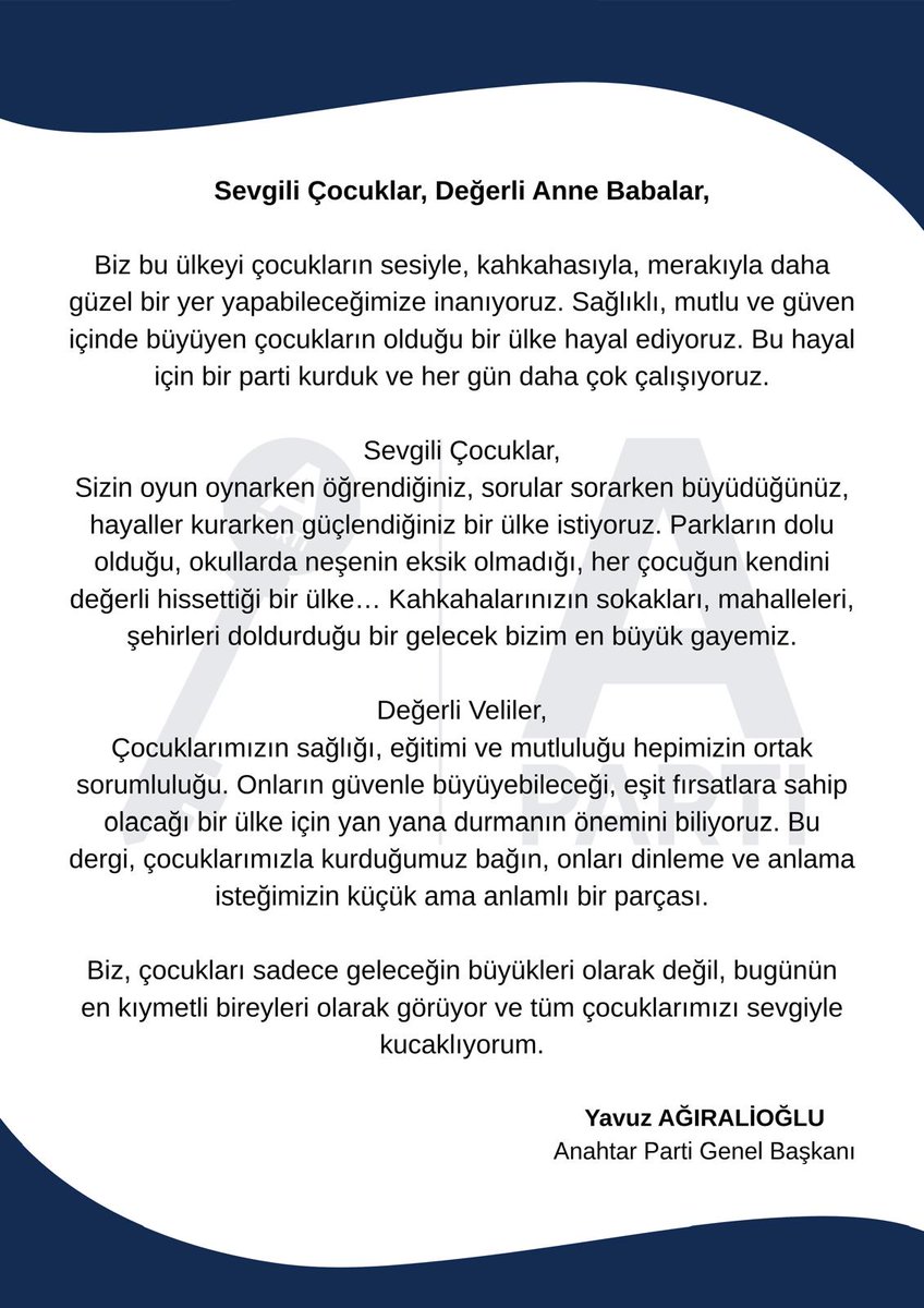 Anahtar Parti Eğitim Politikaları Başkanlığı tweet media