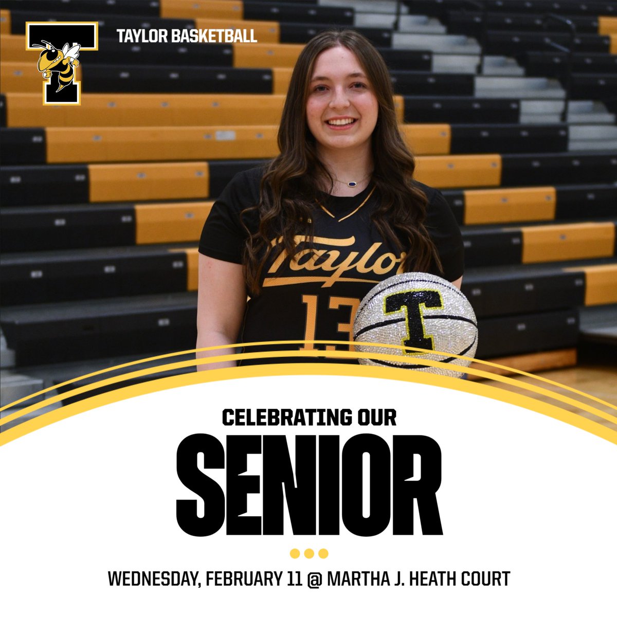 TaylorYJAD's tweet photo. Join us tonight as we celebrate our Girls' Basketball Senior, Callie! 🏀💛🖤🎓

Senior recognition is at 6:45
Tip-off vs. Deer Park is at 7:00 https://t.co/xvGn2UKLh1