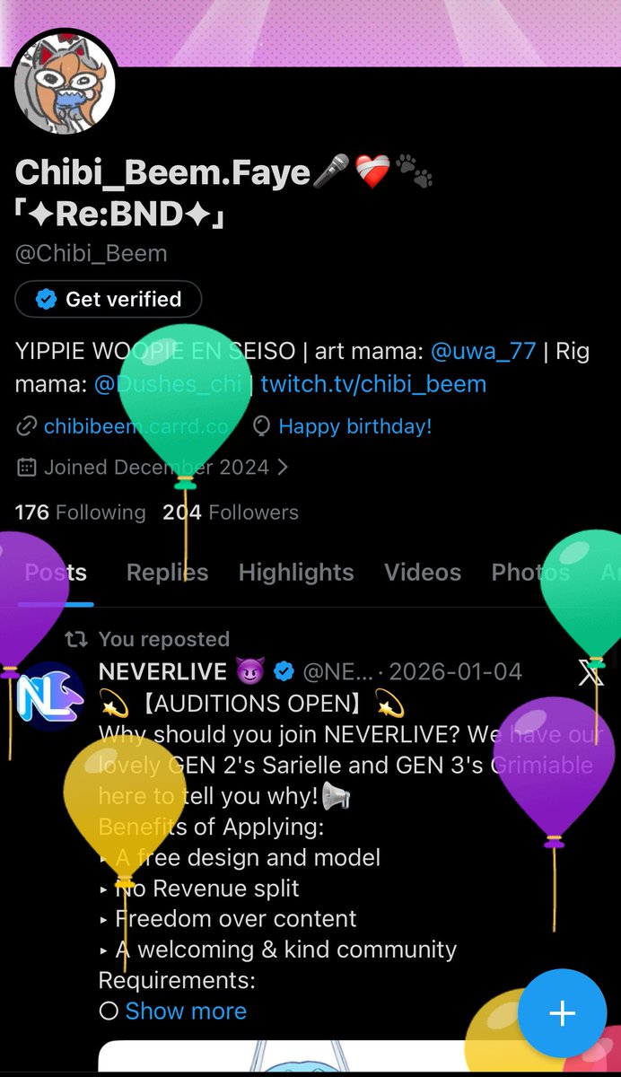 Chibi_Beem.Faye🎤❤️‍🩹🐾 「✦Re:BND✦」 tweet media