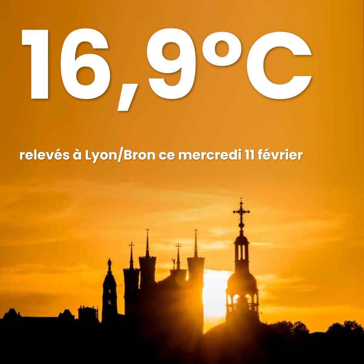 17°C relevés cet après-midi, une température digne d'une mi-avril ! C'est le 13ème jour consécutif où la température maximale est supérieure à 10°C, ce qui est exceptionnel pour un début février.
La pluie fera sont retour dans les prochaines heures.