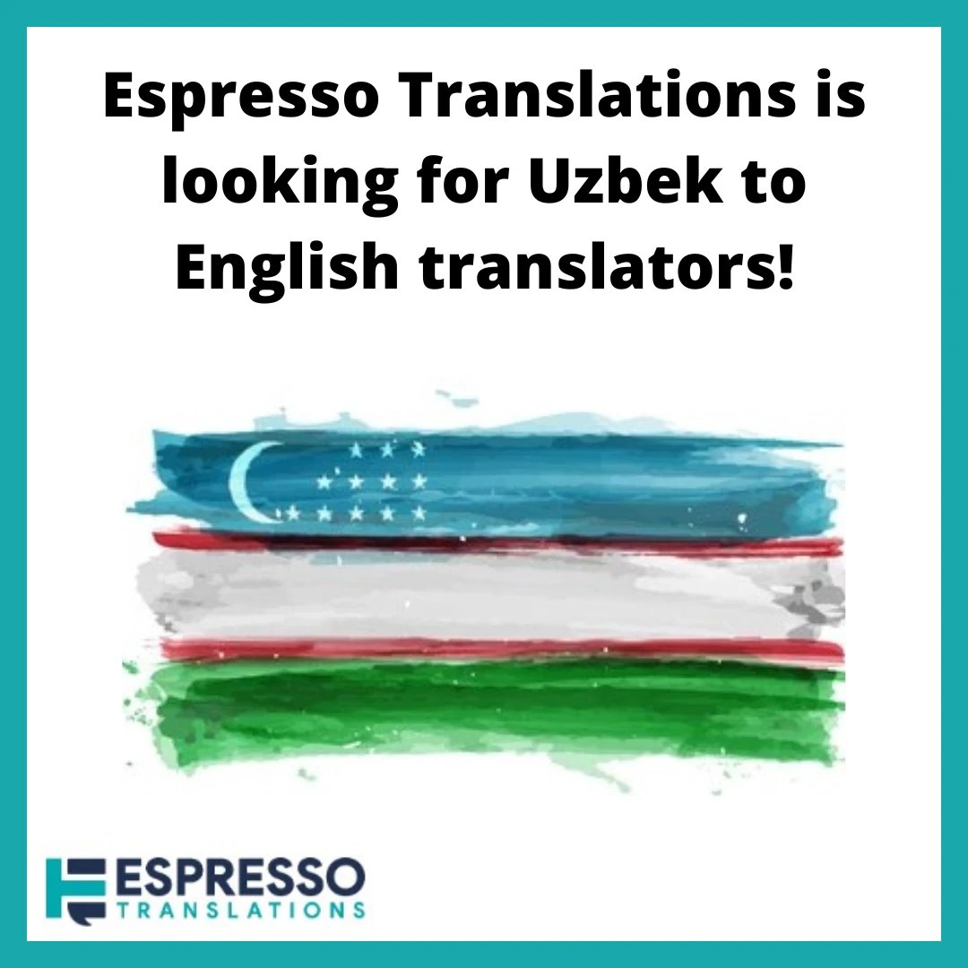 ET_Translations's tweet photo. If you're a native English speaker who's fluent in Uzbek, we might have translation work for you. Join our translation network at the link below:
https://t.co/ht843Sy6wc
#translationwork #translators https://t.co/FOuBAD3yQF