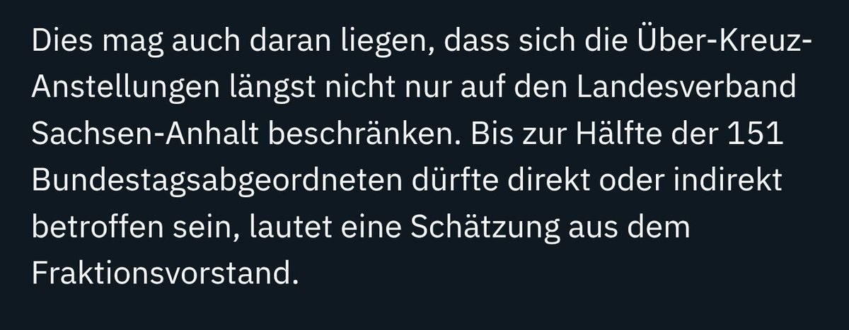 <a href="/S_Muenzenmaier/">Sebastian Münzenmaier, MdB</a> Der Sumpf ist noch viel größer als angenommen.

Der AfD Fraktionsvorstand selbst, hat festgestellt, dass ca. die Hälfte aller MdBs Verwandte anderer AfD Mitglieder angestellt hat um Steuergelder abzuschröpfen.

n-tv.de/politik/Die-Be…