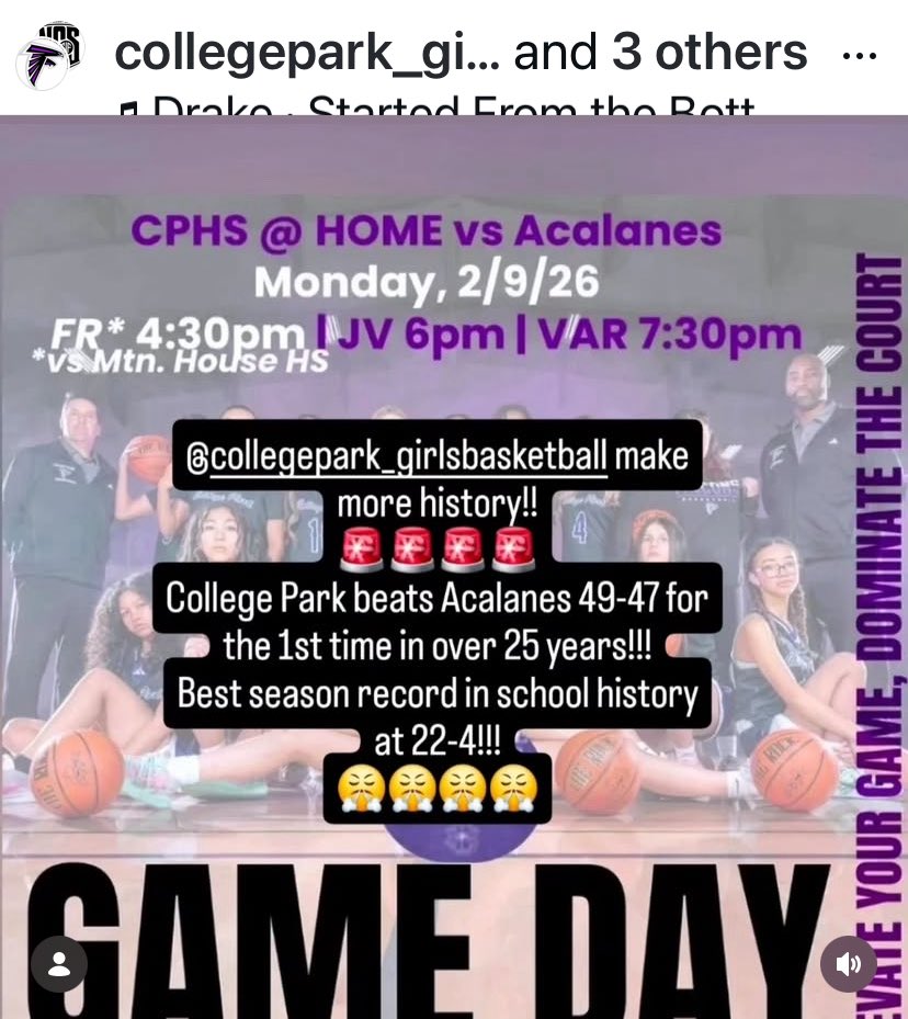 block_cp's tweet photo. CP Girls Basketball making school history! 
Come cheer them on as they continue to compete - at home (@CPHSfalcons) 2/11 @ 7pm! Purple out! 

*22-4 overall record
*Ranked Top 25 (WCP &amp; MaxPreps) 
*Win over Acalanes (#2 in League)
@westcoastpreps @CIFNCS @MaxPreps https://t.co/yuBYTFz1hX