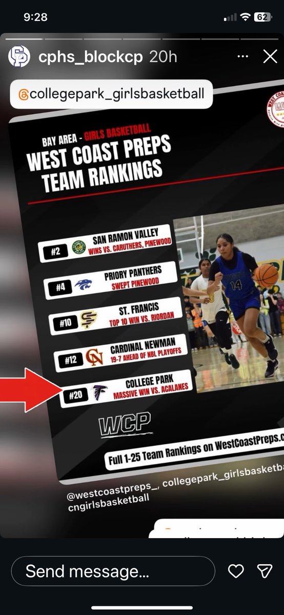 block_cp's tweet photo. CP Girls Basketball making school history! 
Come cheer them on as they continue to compete - at home (@CPHSfalcons) 2/11 @ 7pm! Purple out! 

*22-4 overall record
*Ranked Top 25 (WCP &amp; MaxPreps) 
*Win over Acalanes (#2 in League)
@westcoastpreps @CIFNCS @MaxPreps https://t.co/yuBYTFz1hX