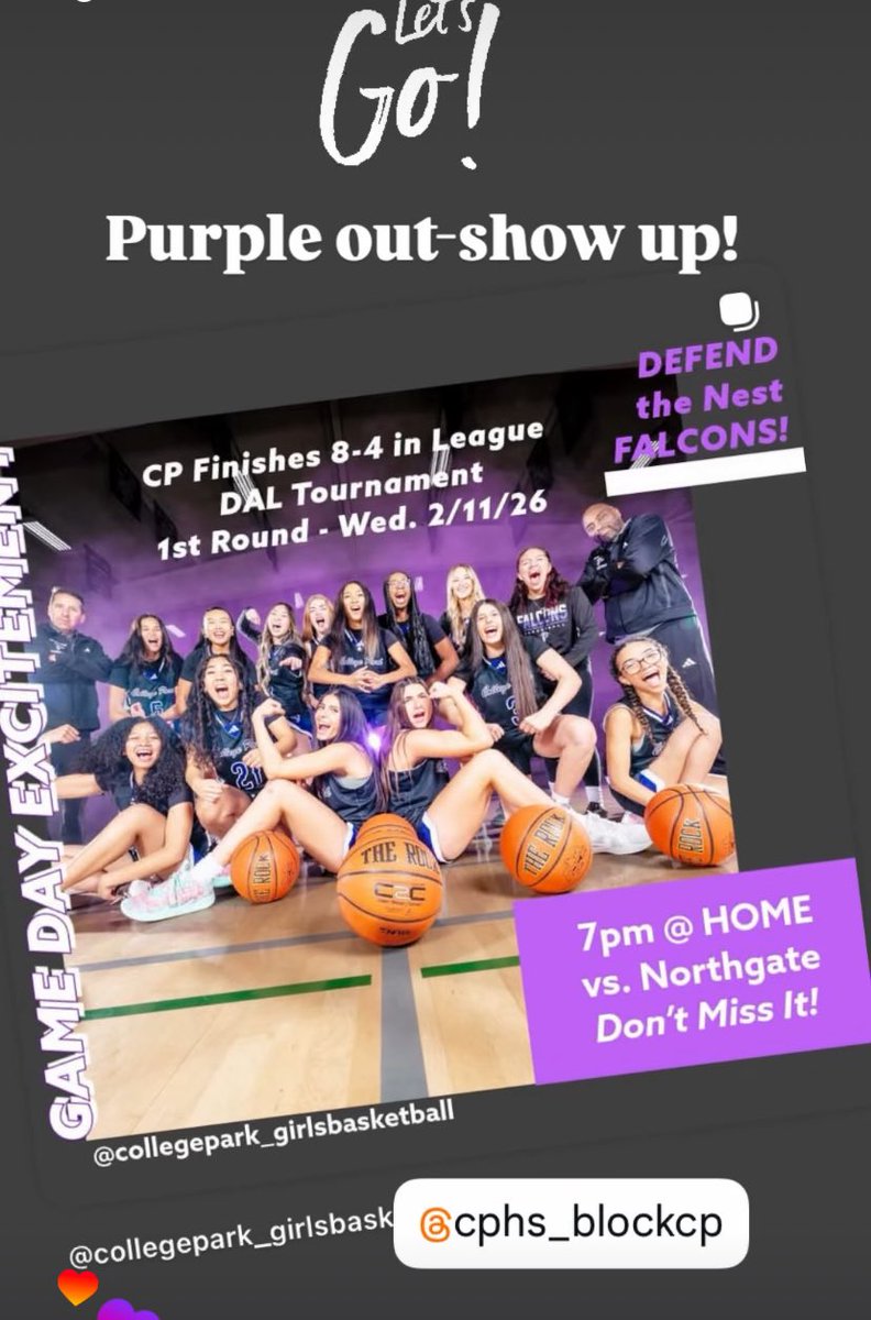 block_cp's tweet photo. CP Girls Basketball making school history! 
Come cheer them on as they continue to compete - at home (@CPHSfalcons) 2/11 @ 7pm! Purple out! 

*22-4 overall record
*Ranked Top 25 (WCP &amp; MaxPreps) 
*Win over Acalanes (#2 in League)
@westcoastpreps @CIFNCS @MaxPreps https://t.co/yuBYTFz1hX