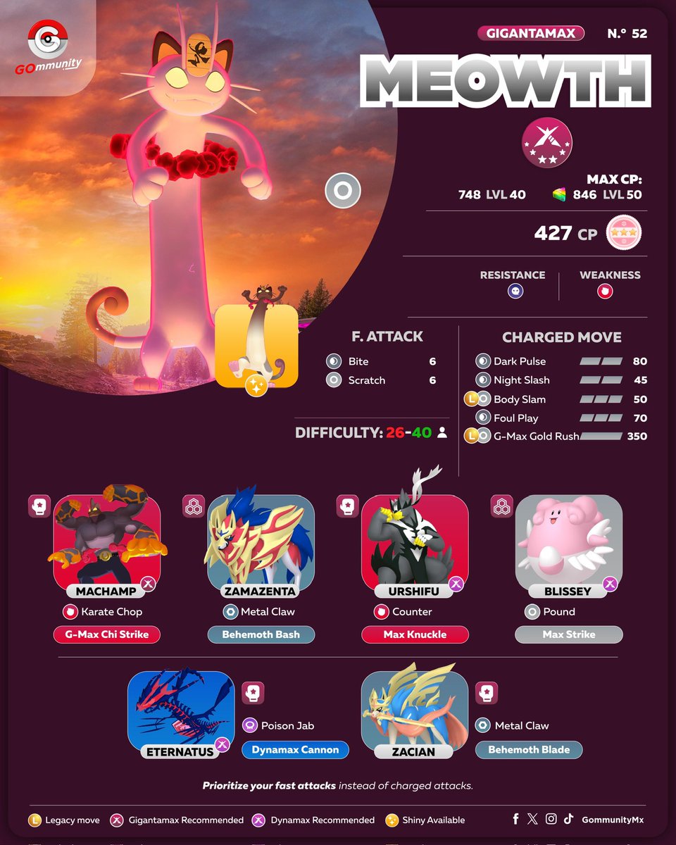 Gigantamax Meowth Max Battle Day🪙
🗓️ 15 Feb ⏰ 2:00-5:00 PM LT

#GOmmunity #PokemonGO #PlayPokemon