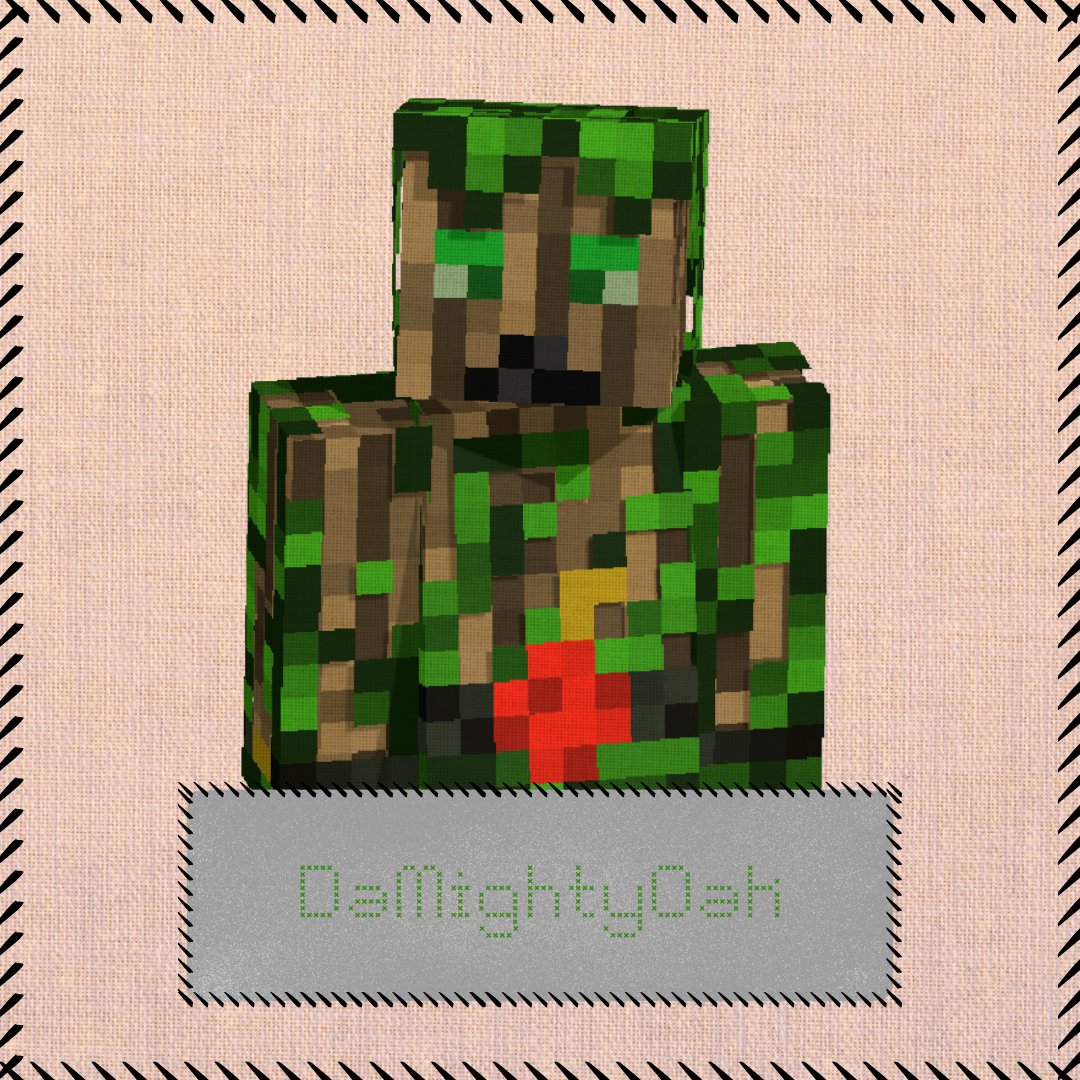 Returning to Dragonfell Season 5
A strong, familiar patch returns to the quilt. 🧵

Welcome back, <a href="/DaMightyOak/">Mighty Oak</a>  🌳
Oak is Dragonfell's resident redstone guy* who is always ready to lend a hand, pending availability.
*Powered by internet searches and tutorials 😄

#DragonfellSMP