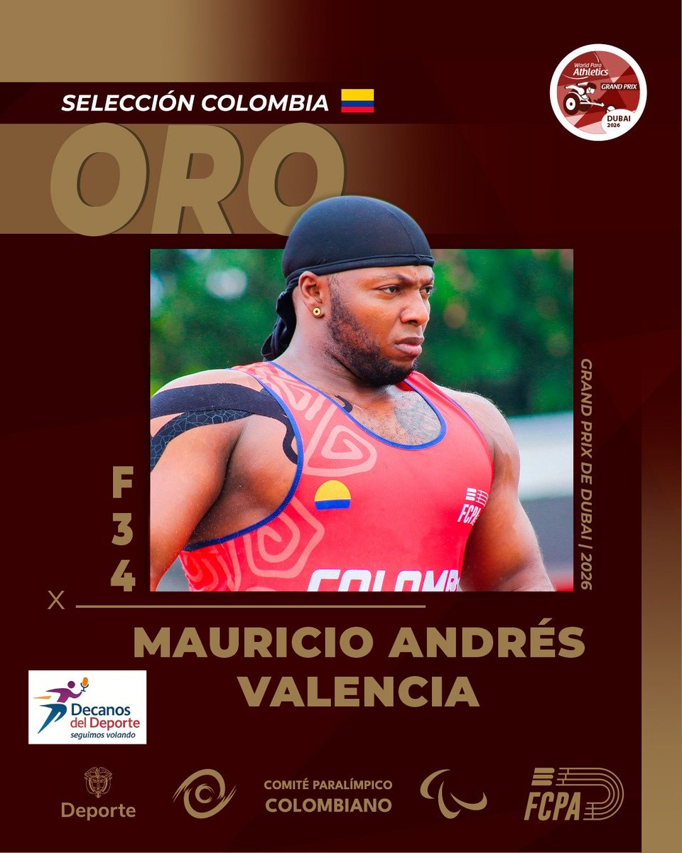 Gran Prix de Para-atletismo Dubai 2026

La delegación colombiana hasta el momento ha ganado:

Lanzamiento de bala:
- 🥇Mauricio Valencia
- 🥉Diego Meneses

200 metros:
- 🥇Tatiana Palomeque

400 metros:
- 🥇Jose Albeiro Rodríguez 
- 🥈Jeferson Suárez