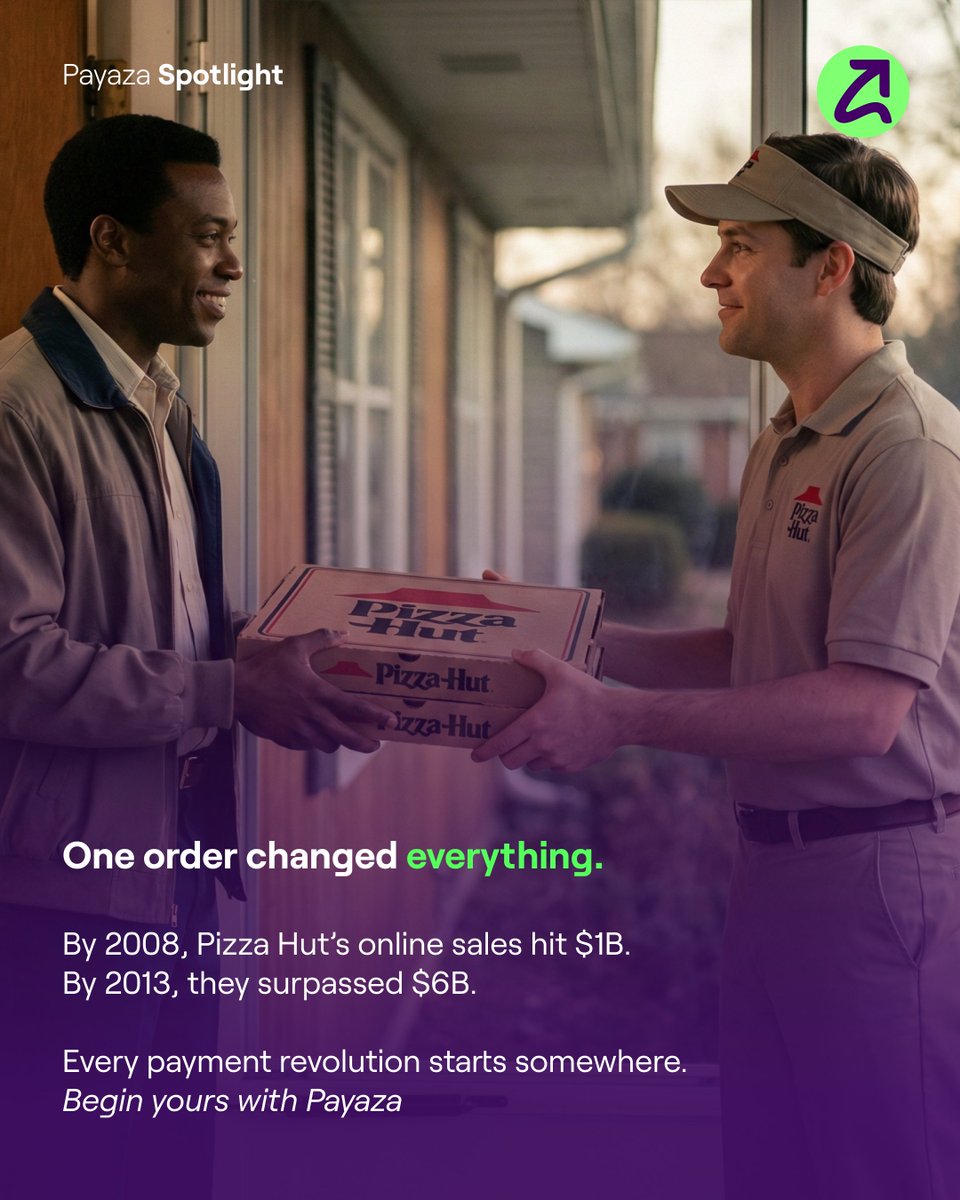 mypayaza's tweet photo. E-commerce started with pizza 🍕?

That's right, the first thing ever sold online wasn’t tech. It was a Pizza Hut pizza in 1994.

From one pizza to a trillion-dollar global economy.

At Payaza, we’re powering the next generation of firsts. Whether you’re selling food, fashion, or software, we make sure you get paid securely and instantly.

What’s the first thing you bought online? Tell us in the comments! 👇 
#Payaza #FintechSpotlight #TechTrivia #Pizza #Fintech #Payments