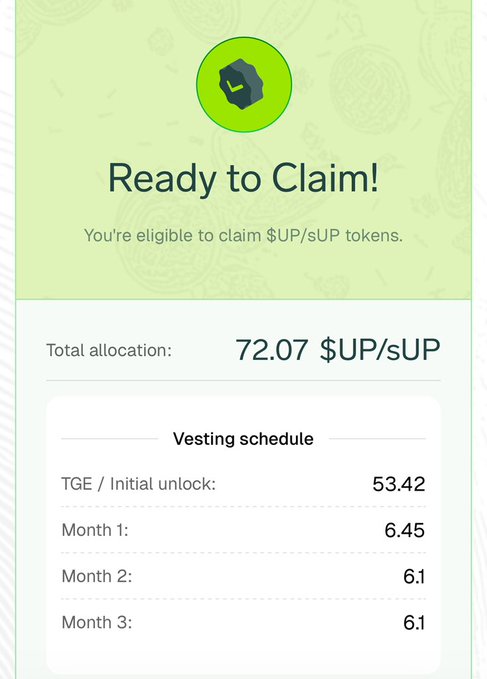 nftoverhang's tweet photo. 🧭 😱 $UP #airdrop claim from #SuperForm ( @superformxyz ) is now live 

If you accumulated #UP points before, tokens should already be claimable.  

Claim: https://t.co/LePkZXLSgZ

💸Total supply: 1B tokens  
💰≈50% allocated to community &amp; ecosystem https://t.co/Io0kl06PY8