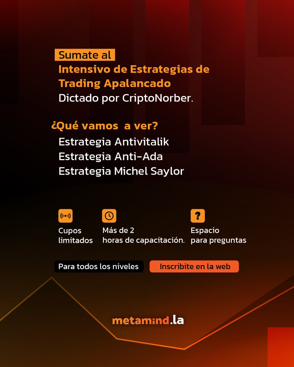 ¿Seguís esperando que el mercado suba… o ya tenés estrategia para cuando cae?

El invierno cripto también se opera.
Aprendé Anti-Vitalik, Anti-ADA y la estrategia Michael Saylor usá el código BEAR20 con un 20% off.

Intensivo con CriptoNorber
Más de 3 horas de capacitación +
