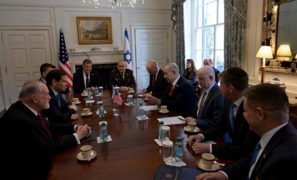 Israeli PM Netanyahu, wanted for war crimes by the International Criminal Court, officially signed onto Trump’s “Board of Peace” today (February 11), during a meeting with Secretary of State Marco Rubio at the Blair House in Washington, D.C.

I think it’s clear why the US is over