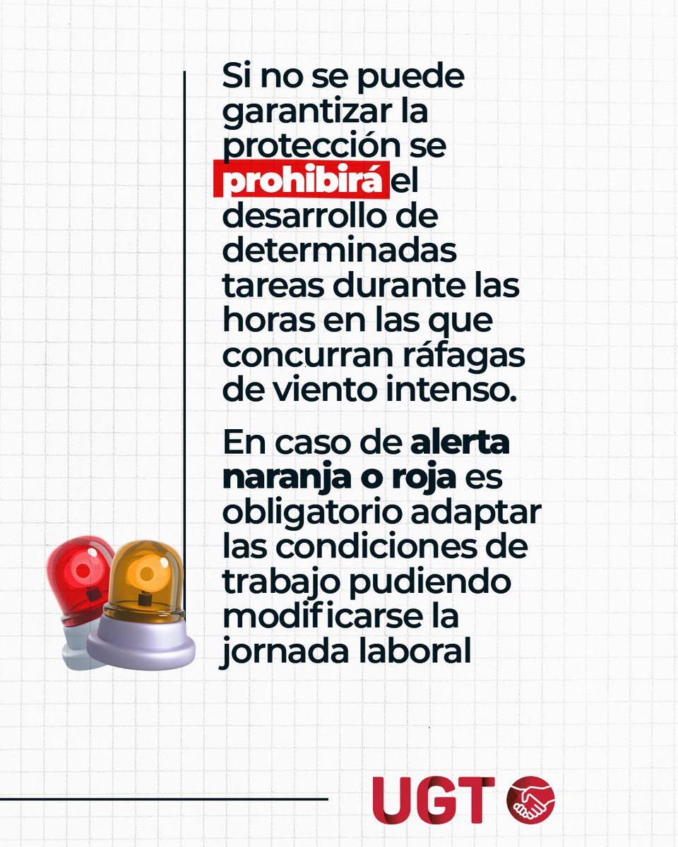 🌬️ Ante rachas de viento fuertes, ¡existen derechos! #SaludLaboral

📣 Tienes derecho a ser informado/a y a protegerte sin sufrir perjuicio 
‼️Además, la empresa debe evaluar el riesgo y aplicar medidas preventivas

⚠️ Tu seguridad está por encima de todo #UGT