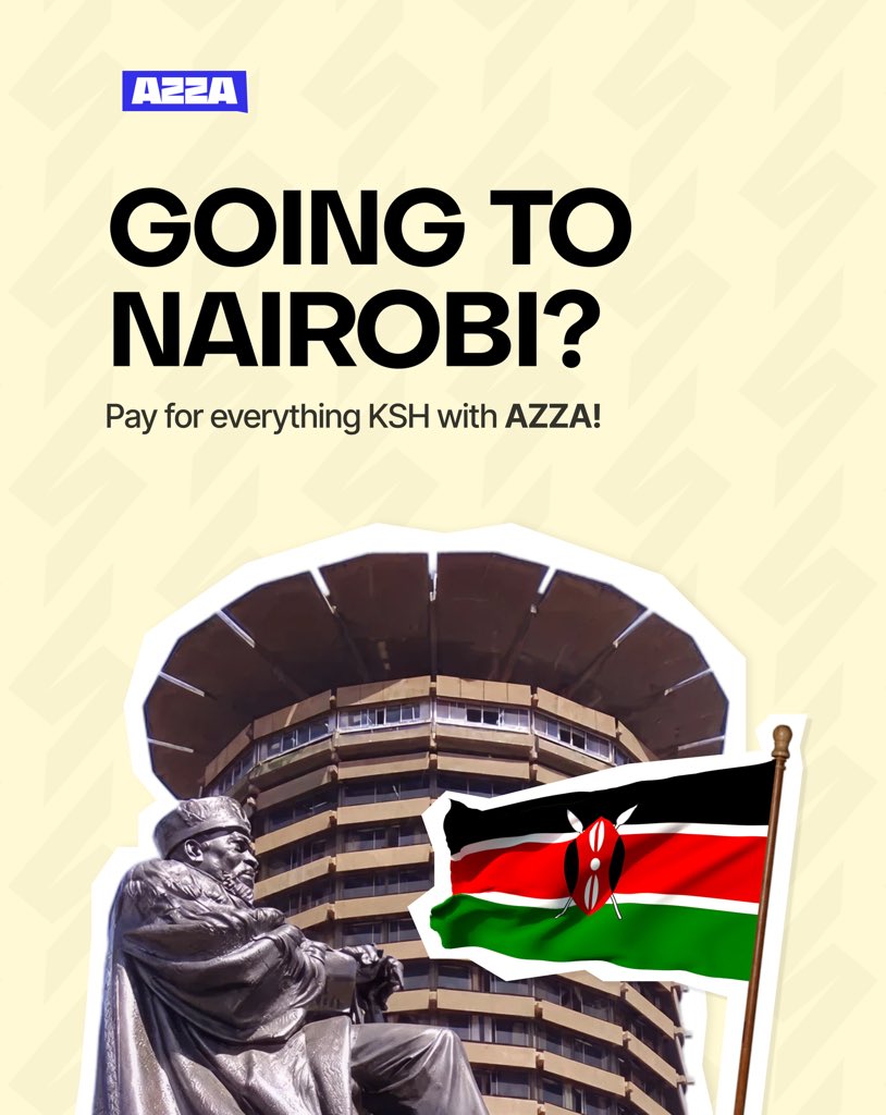 useazza's tweet photo. Heading to Nairobi or already in Nairobi? 🇰🇪
Skip the currency exchange hassle. Pay for everything in KSH instantly with Azza.
Fast, seamless, and reliable. https://t.co/GSDRPcCgwF