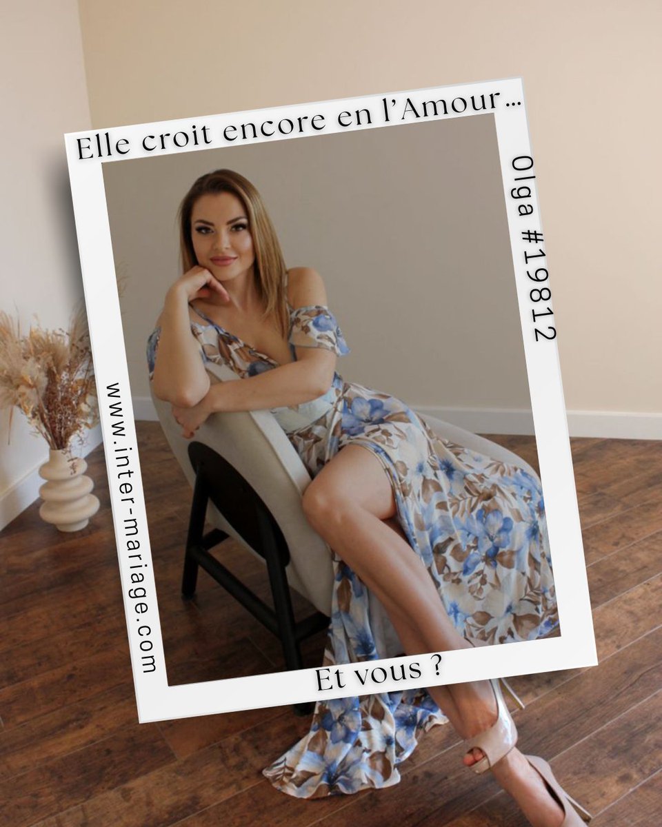 InterMariage's tweet photo. 💫 Elle croit encore en l’#Amour… Et vous ?
💞 Pour Olga, l’amour rime avec tendresse, sensualité, respect et sincérité.
 https://t.co/5Z4QsSseoc
#AgenceMatrimoniale #AmourSincere #RelationSerieuse #TrouverLAmour #RencontreInternationale #CoupDeCoeur #Mariage     #Rencontre https://t.co/x6jLFFlcxg