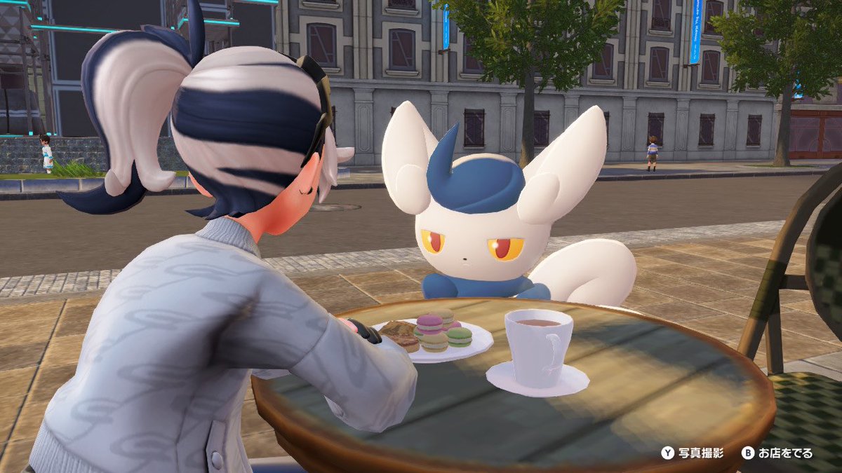 やっぱニャオニクスが1番好きっすね() オソロコーデでカフェ