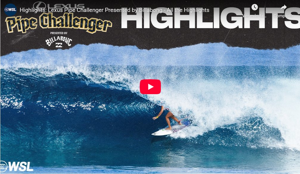 Highlights Lexus Pipe Challenger 2026 en Pipeline | Mejores tubos y momentos  surfmarket.org/es/blog/15-sur… #surfmarket #wsl