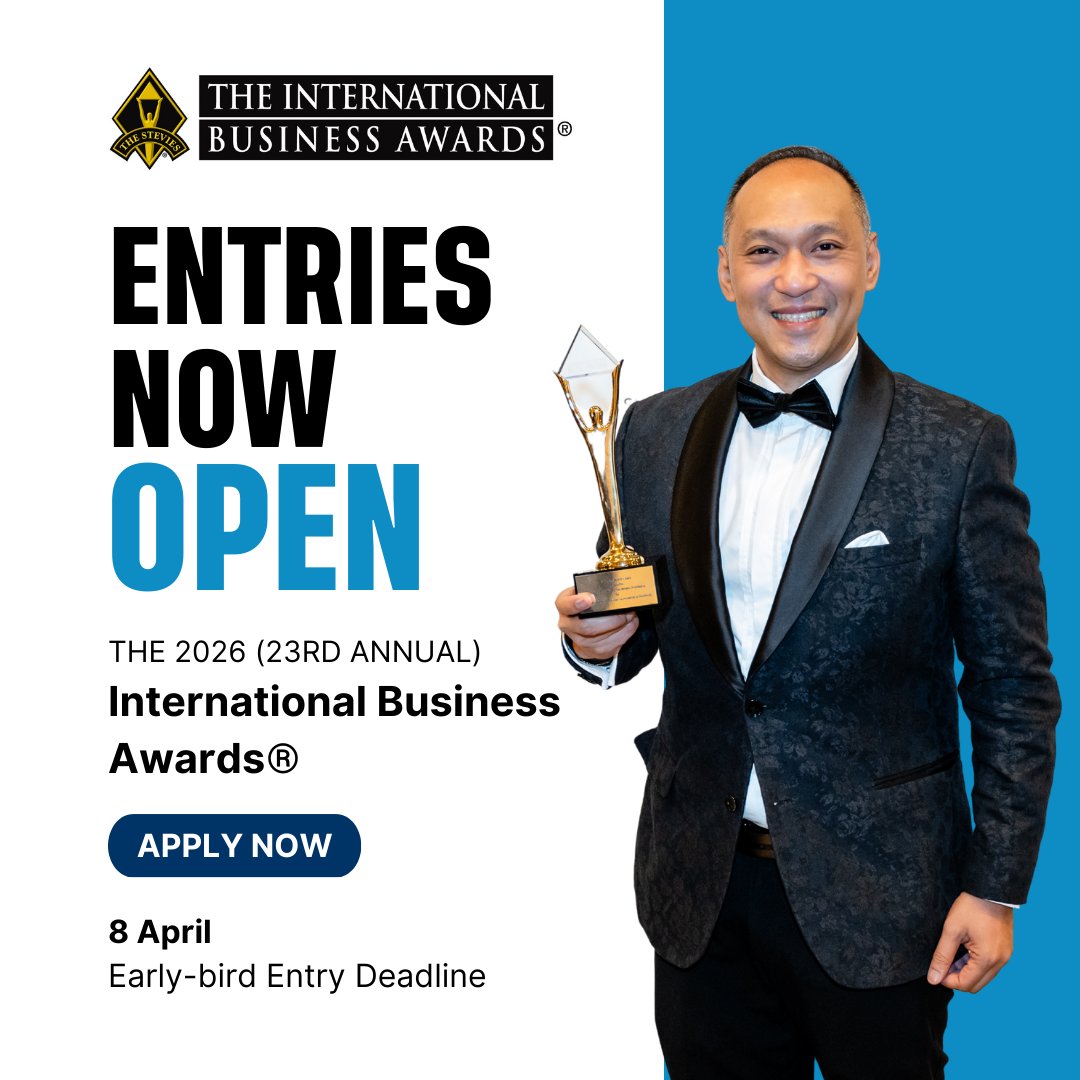 📣 Entries are OPEN for The 2026 International Business Awards®! 🌍

Open to organizations and individuals worldwide — large and small, public and private, for-profit and non-profit. With 200+ categories and 3,600+ nominations from 78 nations last year, the IBAs recognize