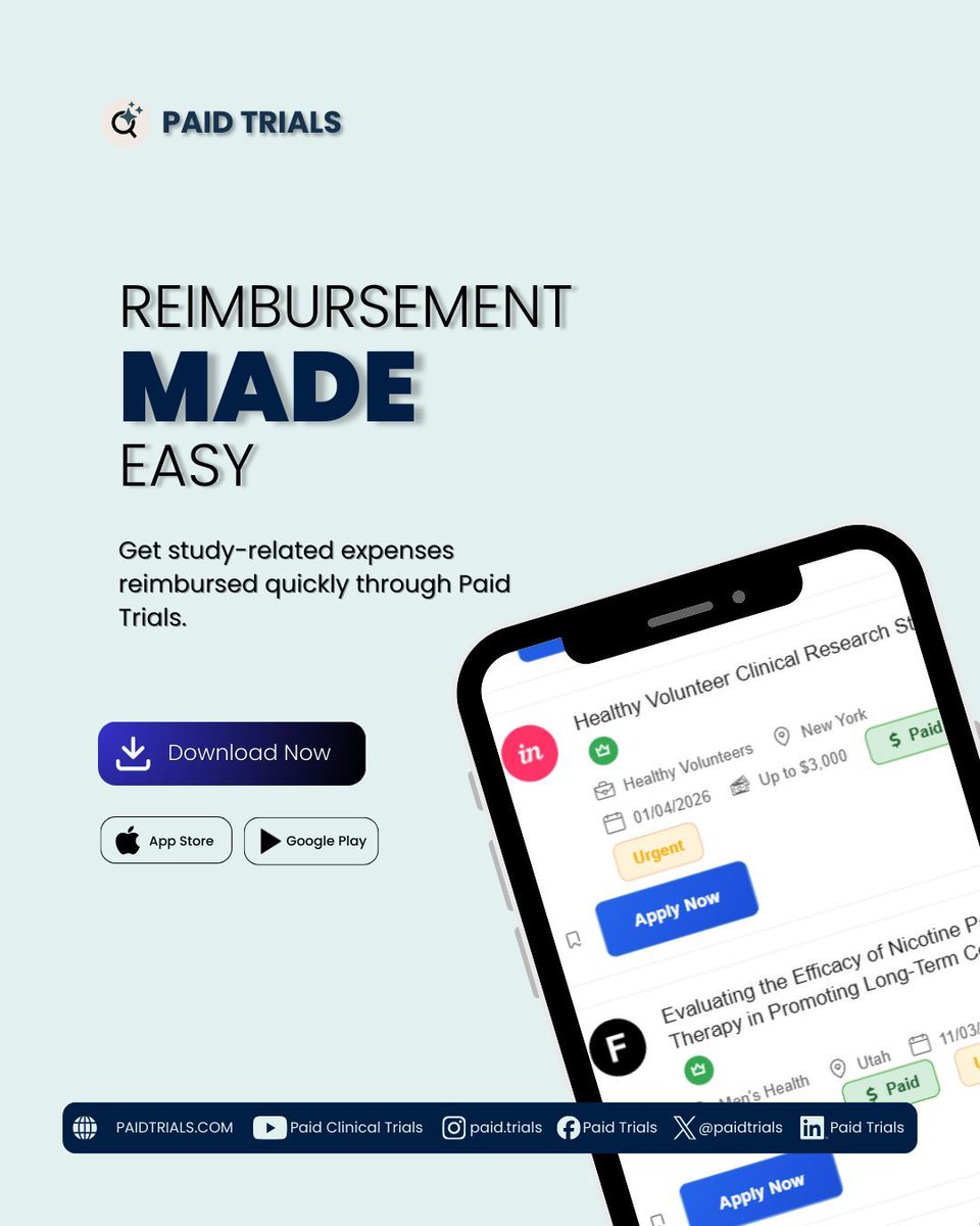 frameterminal's tweet photo. Get study-related expenses reimbursed quickly through Paid Trials.

Explore trials: https://t.co/68ZlHaVfcJ

#ClinicalTrials #TrialParticipation #PaidTrials https://t.co/KTBoB2JyaM