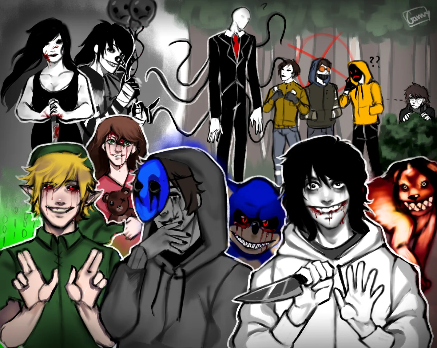 Venro on X: "Jane and Bloody Painter redraw" / X