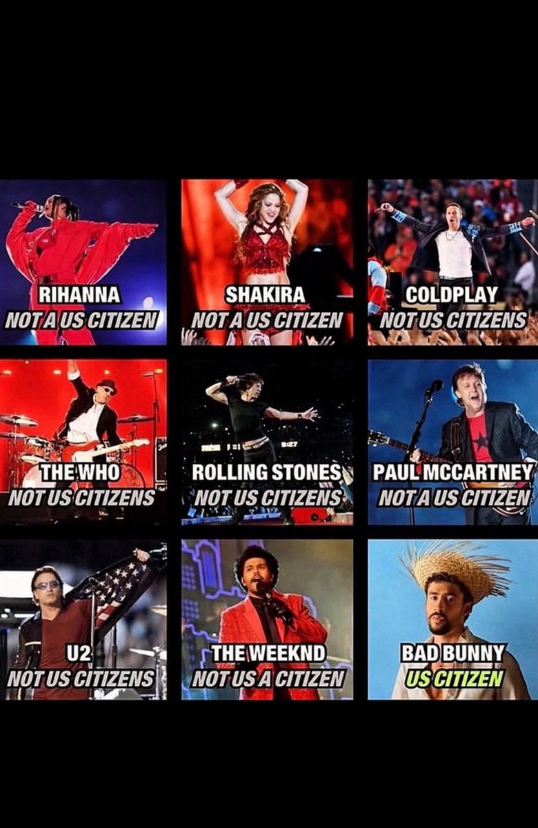 I60509830's tweet photo. @Anoneemoose11 @RuffruffN21506 @JCSanz65 @isaiahrmartin Only one of them had an “All-American Halftime Show” to counter them btw. You. Are. Racist. Just admit it. https://t.co/hrXG0fp2cn
